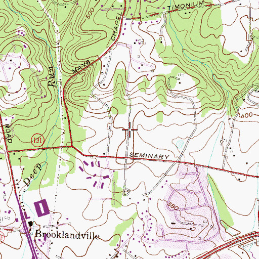 Topographic Map of Huntspring, MD