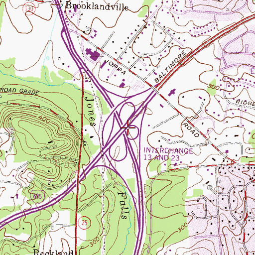 Topographic Map of Interchange 13, MD