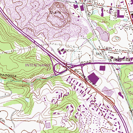 Topographic Map of Interchange 17, MD