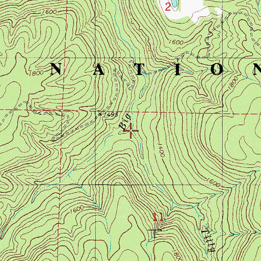 Topographic Map of Tilly Creek, AR