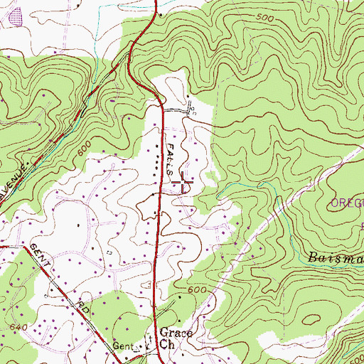 Topographic Map of Jonathans Delight, MD