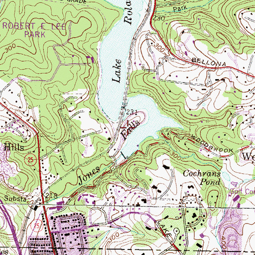 Topographic Map of Jones Falls Park, MD
