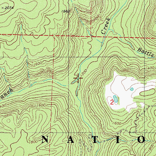 Topographic Map of Dan Heffley Branch, AR