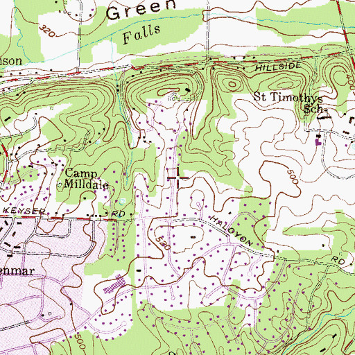 Topographic Map of Keyser Woods, MD