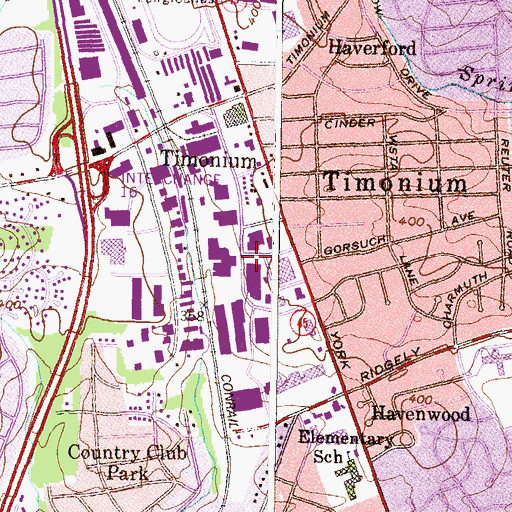 Topographic Map of Kilmarnook Industrial Park, MD