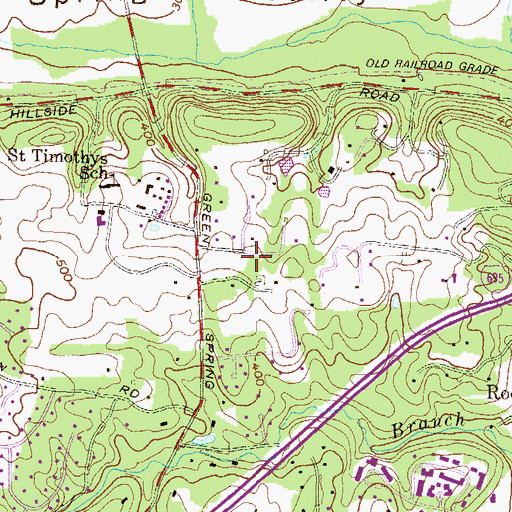 Topographic Map of Knollcrest Farms, MD