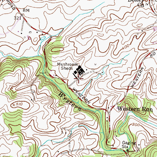 Topographic Map of Lambourne Downs, MD