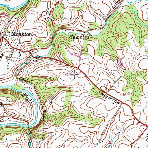Topographic Map of Manor Brook, MD