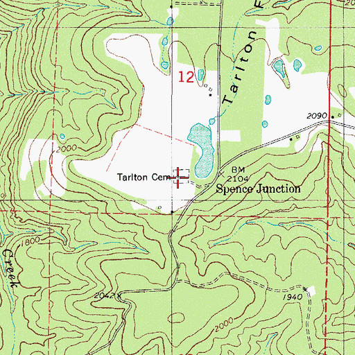 Topographic Map of Tarlton Cemetery, AR