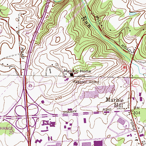 Topographic Map of Masonic Home of Maryland, MD