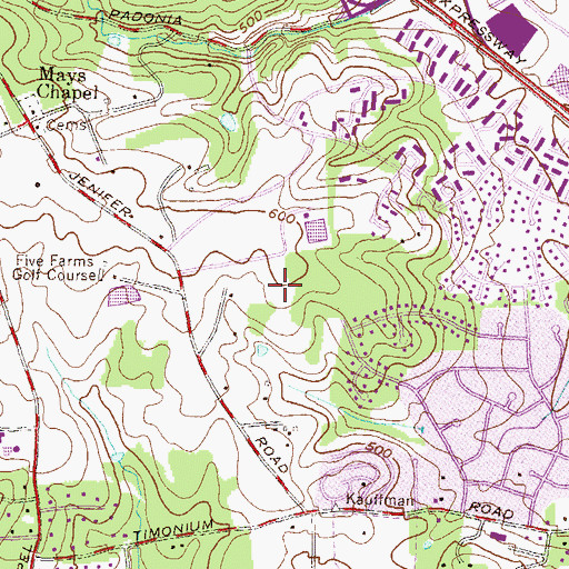 Topographic Map of Mayfair, MD