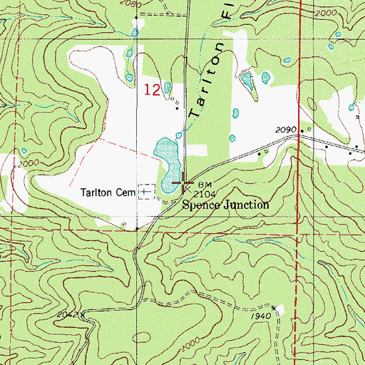 Topographic Map of Spence Jucntion, AR