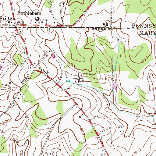 Topographic Map of Middletown Estates, MD