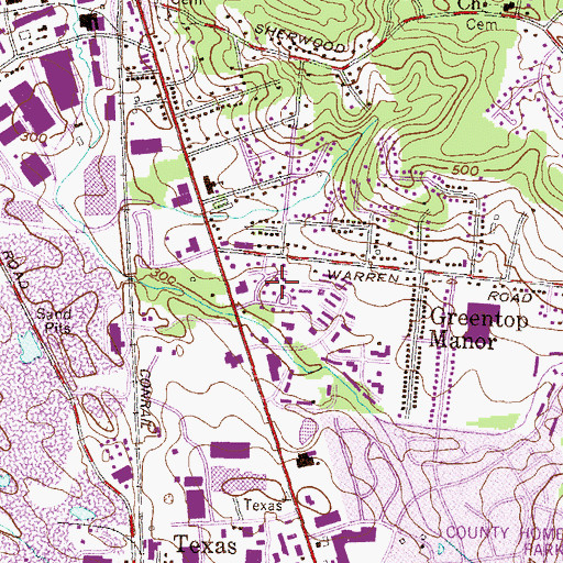 Topographic Map of Milestone Manor, MD