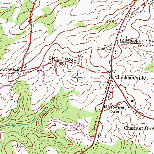 Topographic Map of Mill Run Estates, MD