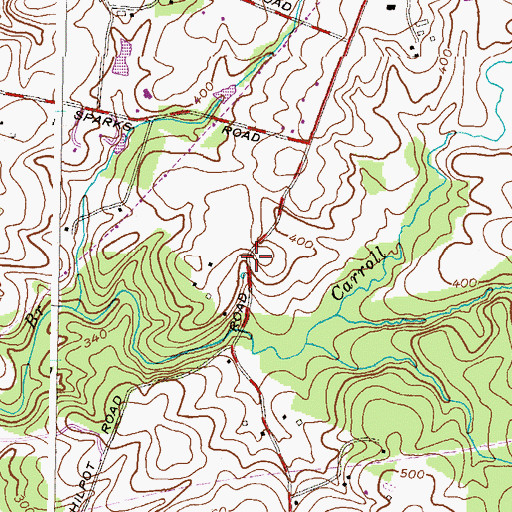 Topographic Map of Mission Ridge, MD