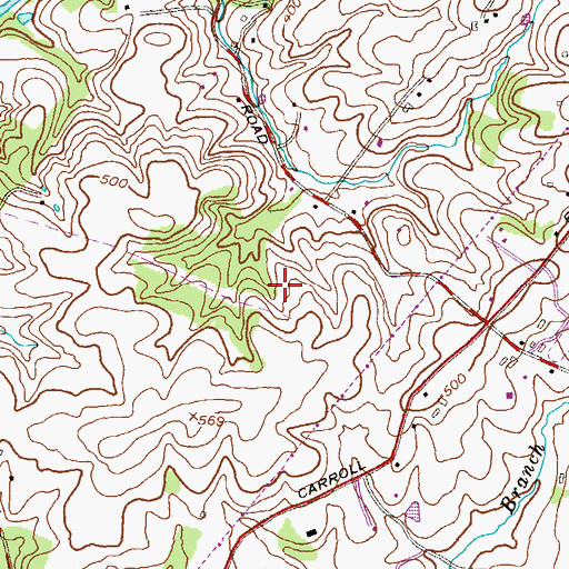 Topographic Map of Monkton Farms, MD