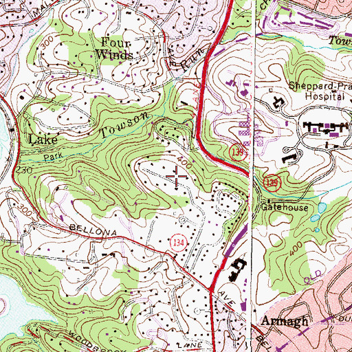 Topographic Map of Murray Hill, MD
