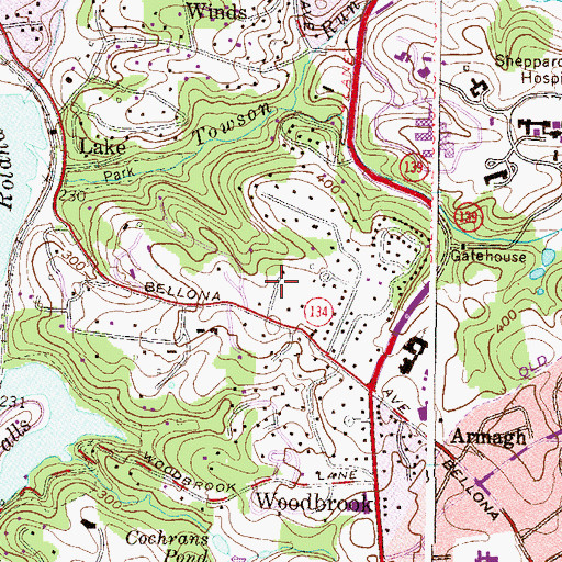 Topographic Map of Oak Hill, MD