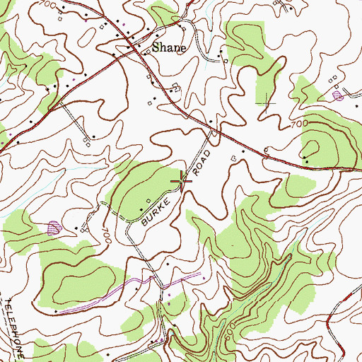 Topographic Map of Oak Valley, MD