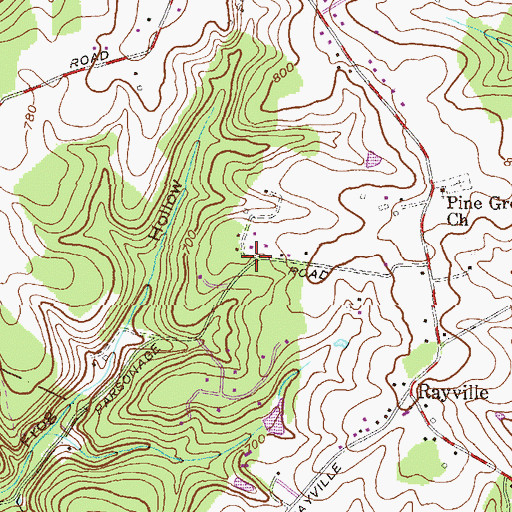 Topographic Map of Oaks of Parsonage, MD