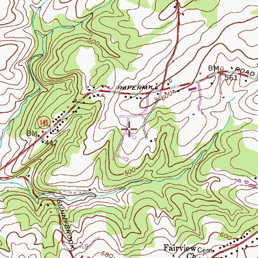 Topographic Map of Old York Manor, MD