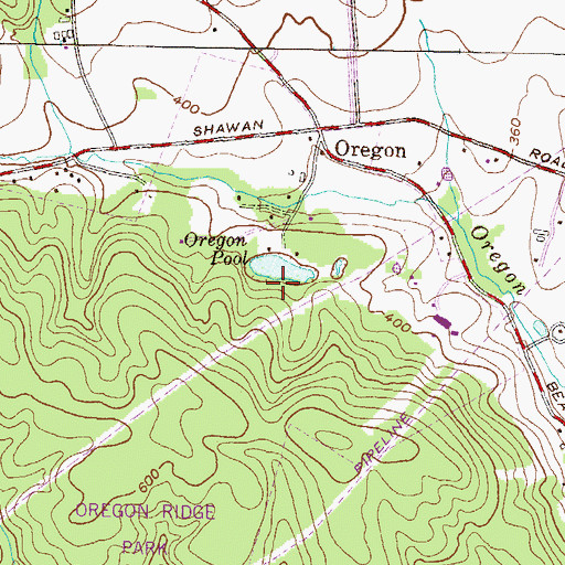 Topographic Map of Oregon Ore Bank, MD