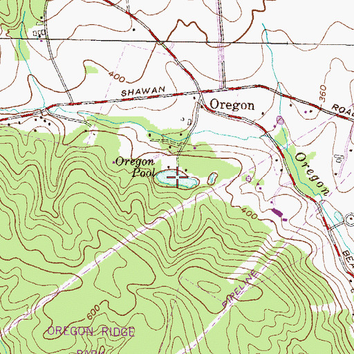 Topographic Map of Oregon Ridge Swimming Club (historical), MD