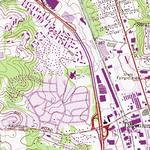 Topographic Map of Pinewood Elementary School, MD