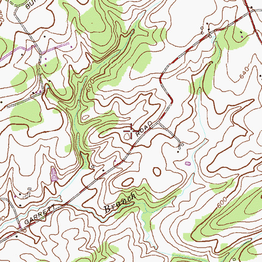 Topographic Map of Nottinghamshire Farms, MD
