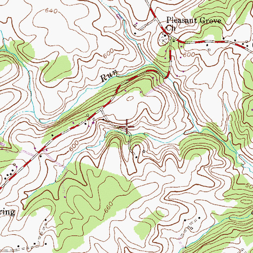 Topographic Map of Pleasant Run, MD