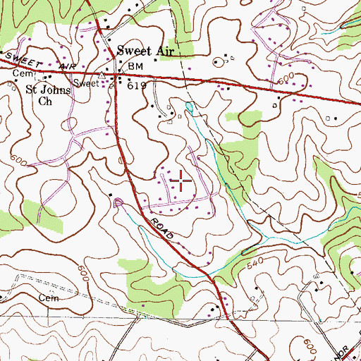 Topographic Map of Quinn, MD