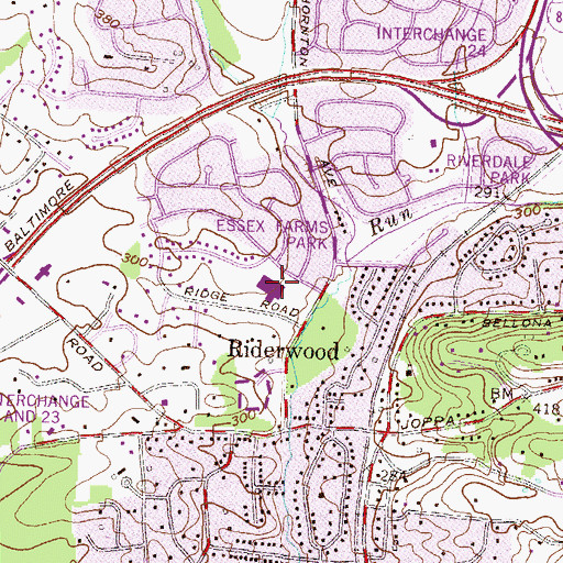 Topographic Map of Riderwood Elementary School, MD