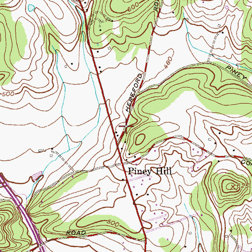 Topographic Map of Ross Valley Farms, MD