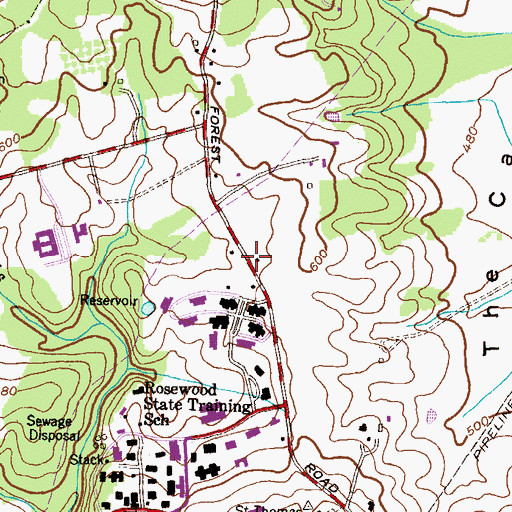 Topographic Map of Ruxton Country School, MD