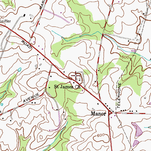 Topographic Map of Saint James Academy, MD