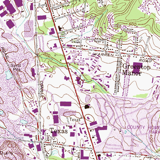Topographic Map of Scotts Corner Shopping Center, MD