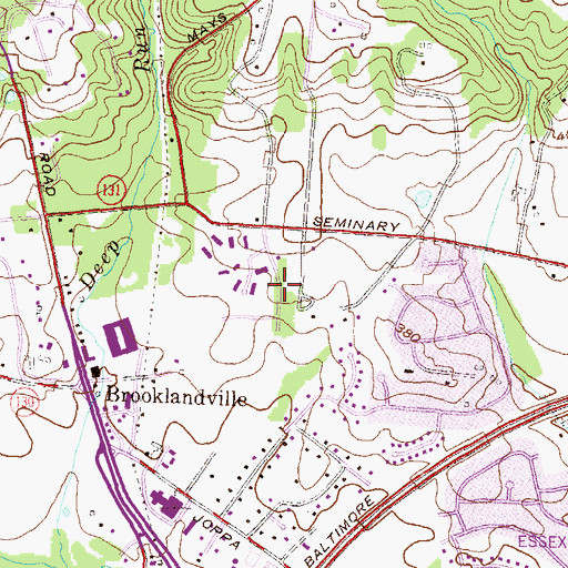 Topographic Map of Seminary Springs, MD