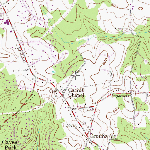 Topographic Map of Sugarvale Estates, MD