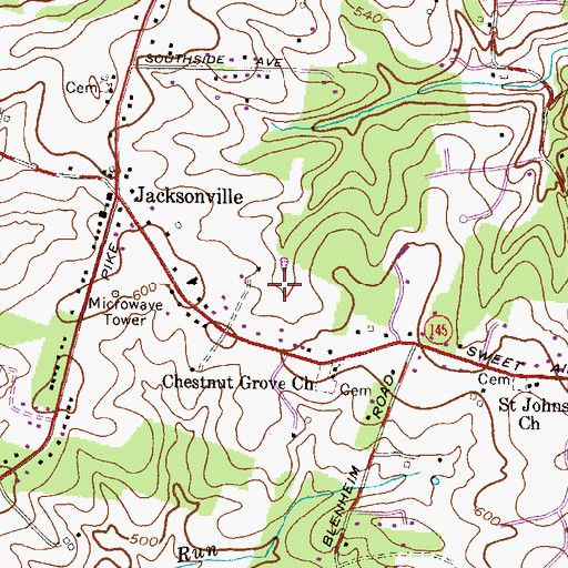 Topographic Map of The Fields of Four Corners, MD