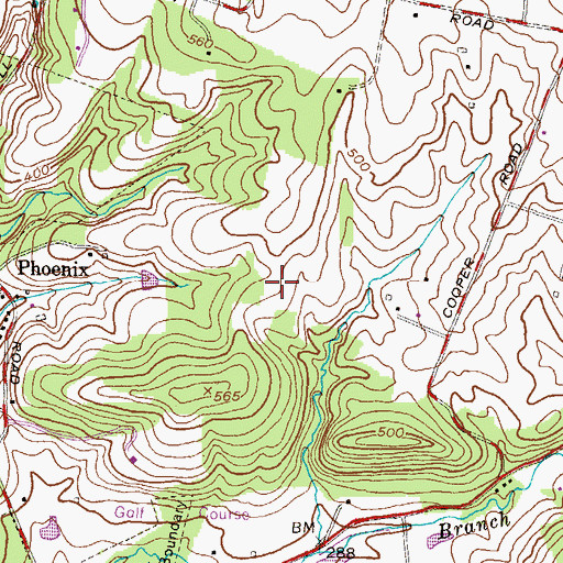 Topographic Map of The Highlands of Hunt Valley, MD