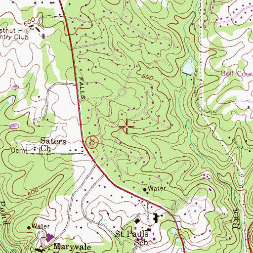 Topographic Map of The Hill Farm, MD