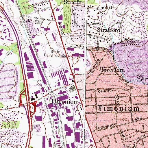 Topographic Map of Timonium Industrial Park, MD