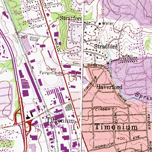 Topographic Map of Timonium Shopping Center, MD