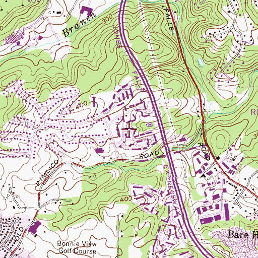 Topographic Map of Twinridge, MD