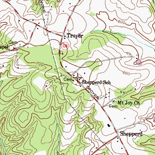 Topographic Map of Union Chapel, MD