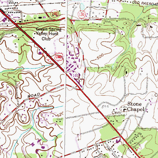 Topographic Map of Valley Village Shopping Center, MD