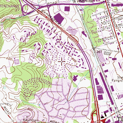 Topographic Map of Valleywood, MD