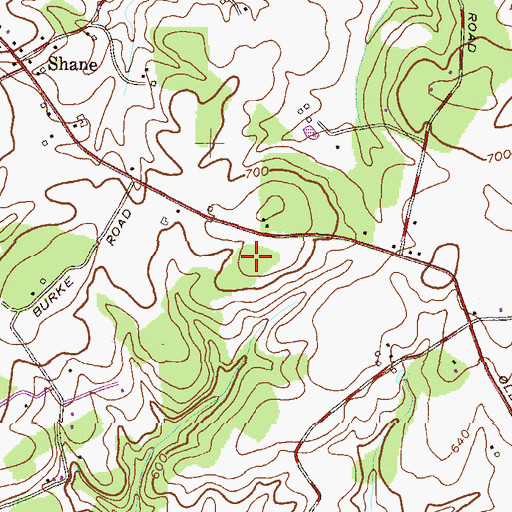 Topographic Map of Walnut Springs, MD