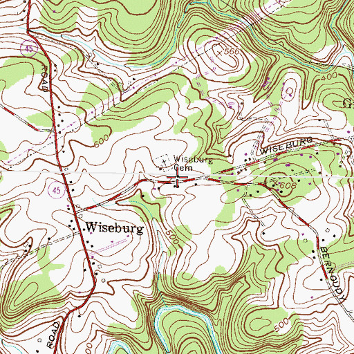 Topographic Map of Weisburg United Methodist Church, MD